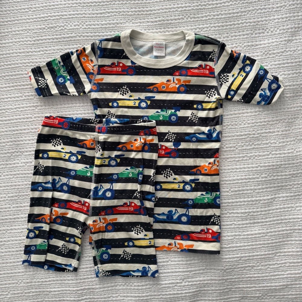 Hanna Andersson Kids Pajama Set - Multicolor Race Car Stripes